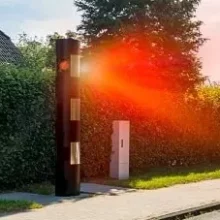 Foto einer Messstelle mit dem TraffiStar S 350 an einer Landstraße